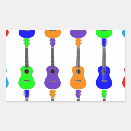 Ukuleles Rechthoekige Sticker (Voorkant)