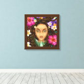 Ukuli'i ka Pua 16x16-inch Stretched Canvas Afdrukk (Insitu (Houten vloer))