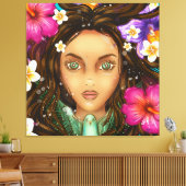 Ukuli'i ka Pua 40x40 Stretched Canvas Print (Insitu (Woonkamer))