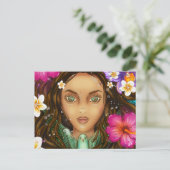 Ukuli'li ka Pua Tropical Hawaiian artwork briefkaa Briefkaart (Staand voorkant)
