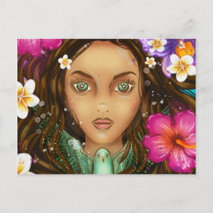Ukuli'li ka Pua Tropical Hawaiian artwork briefkaa Briefkaart
