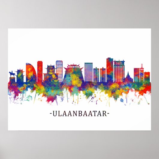 Ulaanbaatar Mongolia Skyline Poster (Voorkant)