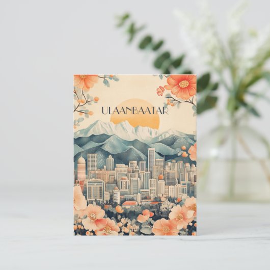 Ulaanbaatar Mongolië Reizen Briefkaart (Staand voorkant)
