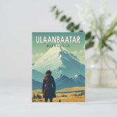 Ulaanbaatar Mongolië Reizen Kunst Vintage Briefkaart (Staand voorkant)