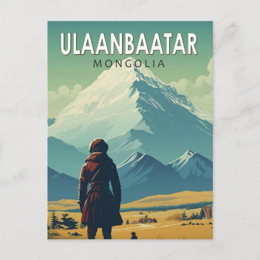 Ulaanbaatar Mongolië Reizen Kunst Vintage Briefkaart (Voorkant)