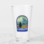 Ulaanbaatar Mongolië Reizen Kunst Vintage Glas (Voorkant)