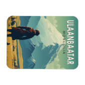 Ulaanbaatar Mongolië Reizen Kunst Vintage Magneet (Horizontaal)