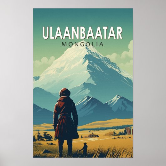Ulaanbaatar Mongolië Reizen Kunst Vintage Poster (Voorkant)