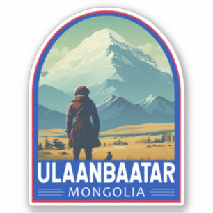 Ulaanbaatar Mongolië Reizen Kunst Vintage Sticker