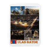 Ulan Bator - Mongolië - Mozaïek - Magnet Magneet (Verticaal)