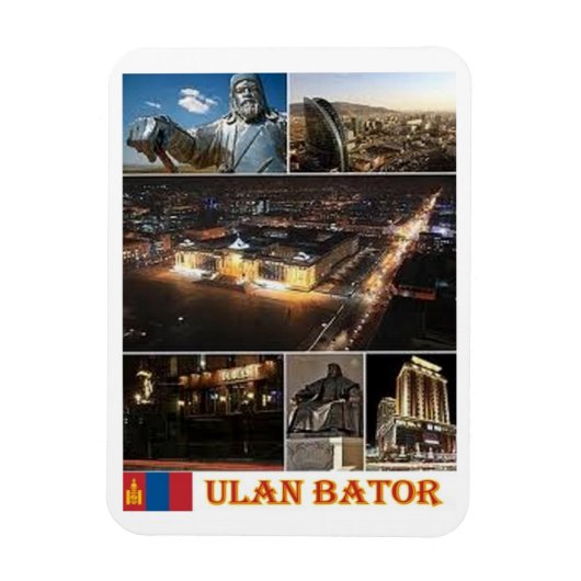 Ulan Bator - Mongolië - Mozaïek - Magnet Magneet (Verticaal)