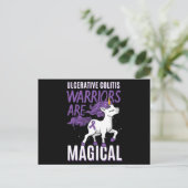 Ulceratieve Colitis Awareness IBD Unicorn Paars Ri Briefkaart (Staand voorkant)
