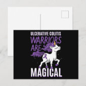 Ulceratieve Colitis Awareness IBD Unicorn Paars Ri Briefkaart (Voorkant / Achterkant)