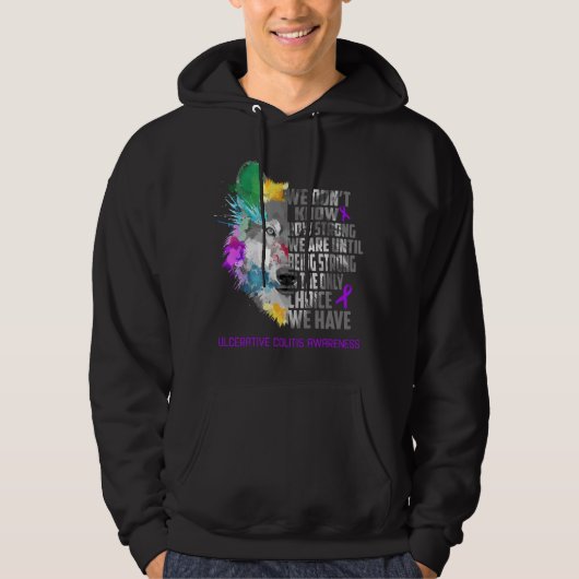 Ulceratieve Colitis Awareness Ribbon Support Gifte Hoodie (Voorkant)