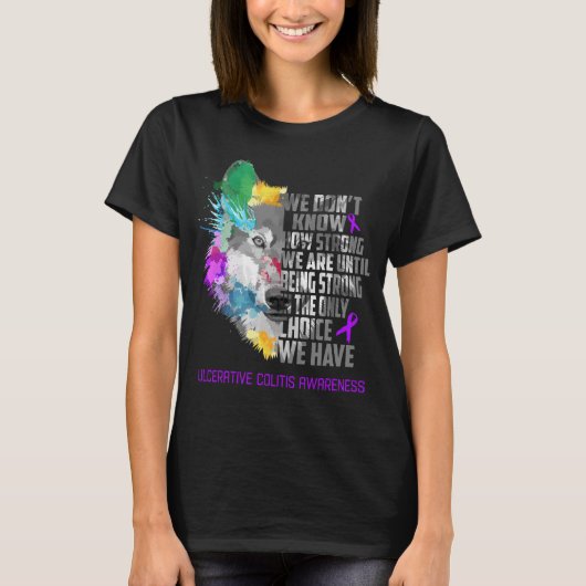 Ulceratieve Colitis Awareness Ribbon Support Gifte T-shirt (Voorkant)