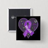 Ulceratieve colitis gelooft ribbon hart vierkante button 5,1 cm (Voorkant /achterkant)