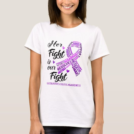 Ulceratieve Colitis Haar strijd is onze strijd T-shirt (Voorkant)