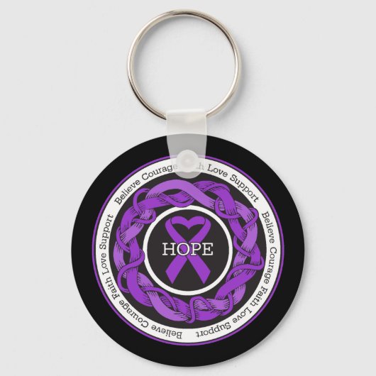 Ulceratieve Colitis Hope Intertwind Ribbon Sleutelhanger (Voorkant)