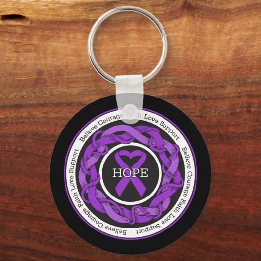 Ulceratieve Colitis Hope Intertwind Ribbon Sleutelhanger (Voorkant)