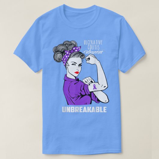 Ulceratieve Colitis Warrior onbreekbaar bewustzijn T-shirt (Design voorkant)