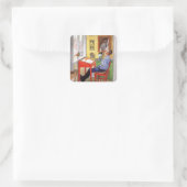 Ulf doet zijn huiswerk vierkante sticker (Tas)