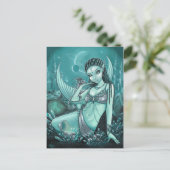 Uli Celestial Alien Mermaid Fae Dragon Briefkaart (Staand voorkant)