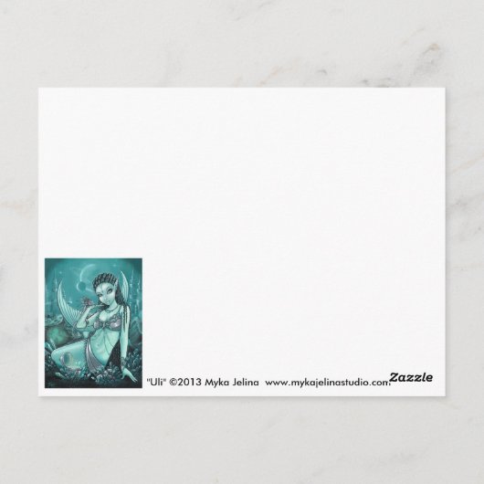 Uli Celestial Alien Mermaid Fae Dragon Briefkaart (Achterkant)
