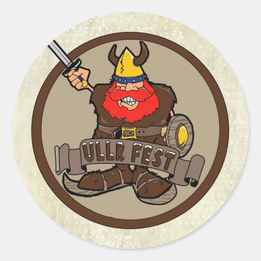 Ullr Fest happy skiën viking stickers (Voorkant)