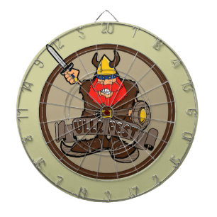Ullr Fest happy skiing viking dartboard Dartbord