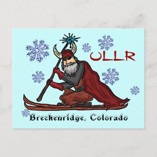Ullr god van het sneeuwbriefkaart briefkaart (Voorkant)