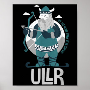 Ullr Noorse god van sneeuw beschermheilige van ski Poster