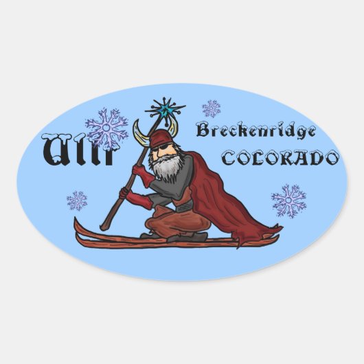 Ullr sneeuwgod Breckenridge Colorado stickers (Voorkant)