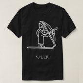 Ullr Viking Rune Tekening Ski Jacht Sneeuw Winter T-shirt (Design voorkant)