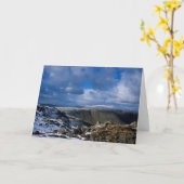 Ullscarf en Skiddaw Winter Holiday Card Kaart (Gele Bloem)