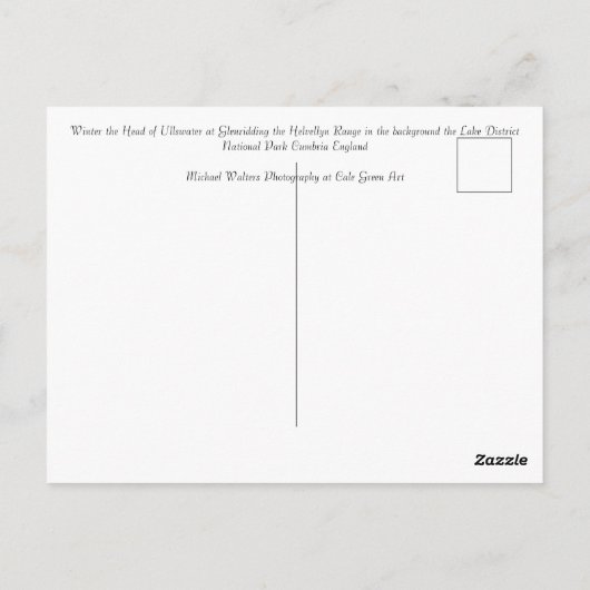 Ullswater Cumbria England Briefkaart (Achterkant)