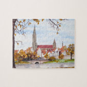 Ulm Cathedral Duitsland Townscape Acrylverf Legpuzzel (Horizontaal)