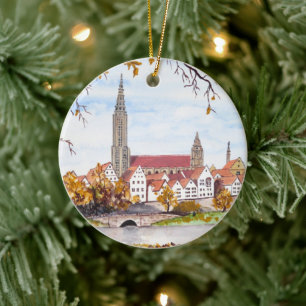 Ulm Cathedral in Duitsland door Farida Greenfield Keramisch Ornament