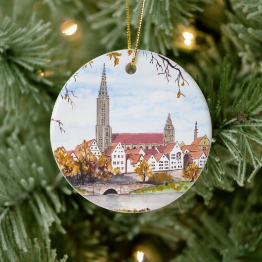 Ulm Cathedral in Duitsland door Farida Greenfield Keramisch Ornament (Boom)