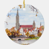 Ulm Cathedral in Duitsland door Farida Greenfield Keramisch Ornament (Achterkant)