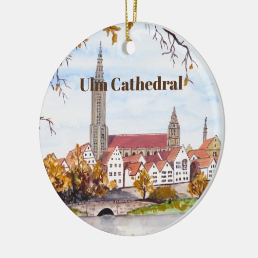 Ulm Cathedral in Duitsland door Farida Greenfield Keramisch Ornament (Links)