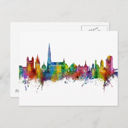Ulm Germany Skyline Briefkaart (Voorkant / Achterkant)
