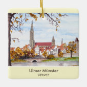 Ulm Minster Germany Schilderen door Farida Greenfi Keramisch Ornament (Voorkant)