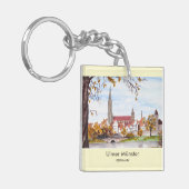Ulm Minster Germany Schilderen door Farida Greenfi Sleutelhanger (Voorkant Links)