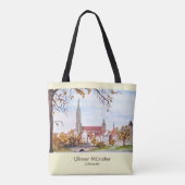 Ulm Minster Germany Schilderen door Farida Greenfi Tote Bag (Achterkant)