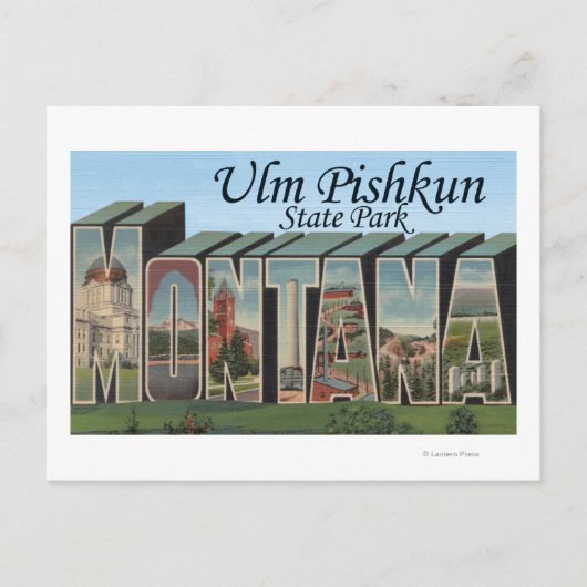 Ulm Pishkun State Park, Montana Briefkaart (Voorkant)