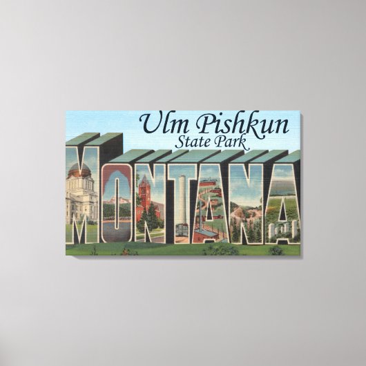 Ulm Pishkun State Park, Montana Canvas Afdruk (Voorkant)