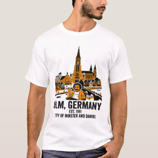 Ulm Stad Duitsland Dom en Donau Rivier T-shirt