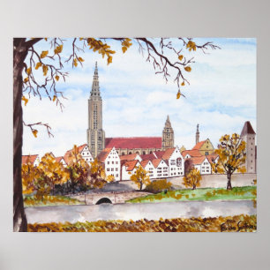 Ulmkathedraal in Duitsland door Farida Greenfield Poster