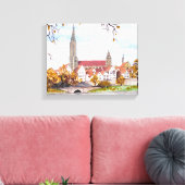 Ulmkathedraal in Duitsland Schilderend vierkant Ac Canvas Afdruk (Insitu (Woonkamer))