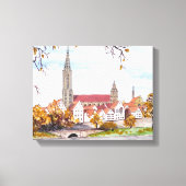 Ulmkathedraal in Duitsland Schilderend vierkant Ac Canvas Afdruk (Voorkant)